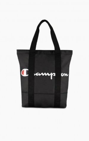 Champion 1919 Script Logo Tote Bag Tasker Herre Sort | 1497-XULOJ