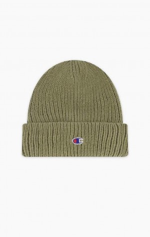 Champion C Logo Patch Beanie Hat Hatte Herre Beige | 0218-GSDVB