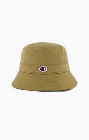 Champion C Logo Patch Bucket Hat Hatte Dame Olivengrøn Grøn | 5470-PHFSL