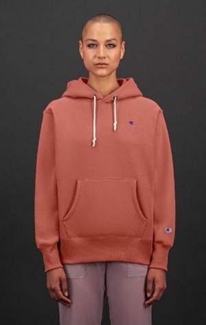 Champion C Logo Reverse Weave Hoodie Hættetrøje Dame Bordeaux | 8201-RQZKV