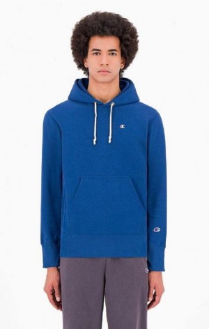 Champion C Logo Reverse Weave Hoodie Hættetrøje Herre Blå | 3691-KLQYE