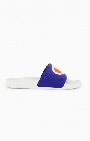 Champion C Patch Pool Slides Badesandaler Herre Hvide | 8160-UYQDR