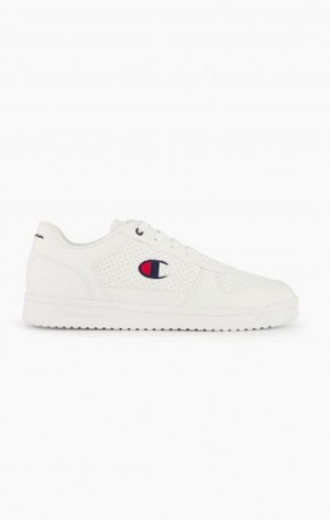 Champion Chicago Faux Læder Trainers Sportssko Herre Hvide | 3791-WCHDK