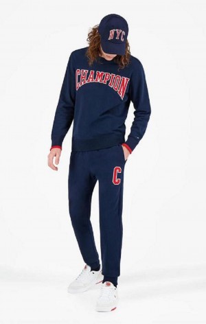 Champion Collegiate C Logo Joggers Joggingbukser Herre Mørketurkis | 9850-ILVHZ