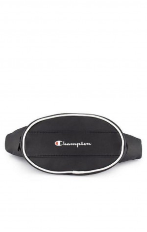 Champion Contrast Piping Faux Læder Belt Bag Tasker Dame Sort | 9352-DXZFR