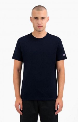 Champion Crew Neck T-Shirt T Shirts Herre Mørkeblå | 5197-LYUSE