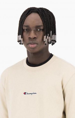 Champion Double Layer Crew Neck Sweatshirt Sweatshirts Herre Brune | 6235-QDSTU