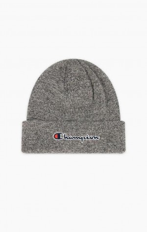 Champion Embroidered Script Logo Beanie Hat Hatte Dame Mørkegrå | 2640-YZQFE