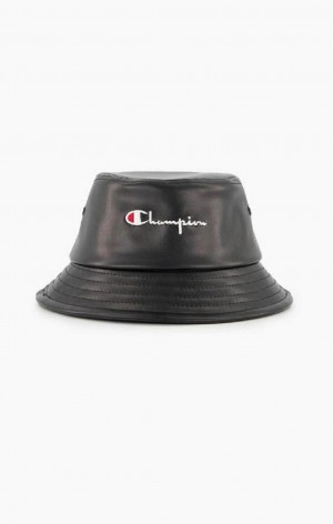 Champion Embroidered Script Logo Bucket Hat Hatte Dame Sort | 3184-DJHYE