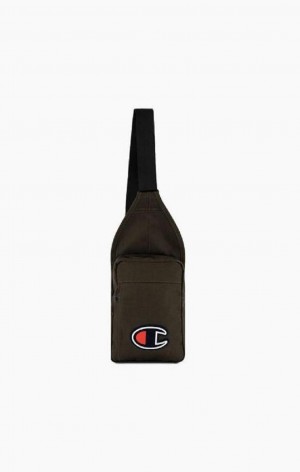 Champion Felt C Logo Shoulder Bag Tasker Herre Mørketurkis | 9160-WSUFA