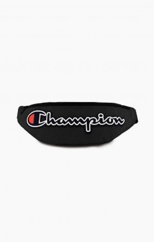 Champion Felt Script Logo Air Mesh Belt Bag Tasker Dame Sort | 7523-YDANL