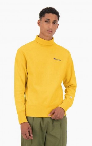 Champion High Neck Reverse Weave Sweatshirt Sweatshirts Herre Guld | 2143-LSJPK