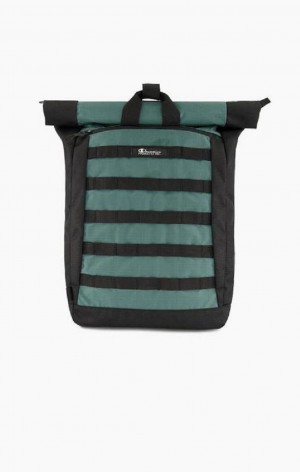 Champion Jacquard Logo Ripstop Coated Backpack Tasker Herre Grøn | 1847-EBDJA