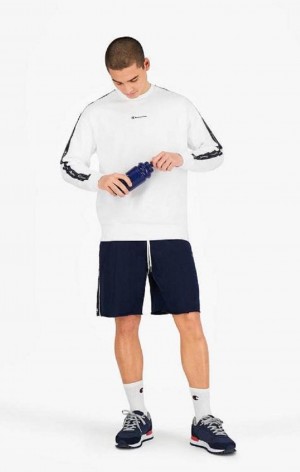 Champion Jacquard Logo Tape Front Seam Shorts Shorts Herre Mørkeblå | 1706-QICJL