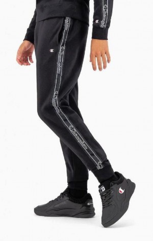 Champion Jacquard Logo Tape Joggers Joggingbukser Herre Mørkegrå | 0658-WRLPT