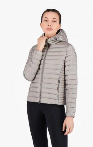 Champion Lette Polstret Hætte Jacket Jakker Dame Hvide | 4619-KFVNH