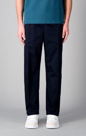 Champion Lige Leg Front Seam Woven Trousers Joggingbukser Herre Mørkeblå | 1948-JYSRN