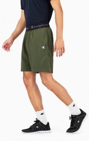 Champion Logo Tape Microfibre Performance Shorts Shorts Herre Grøn | 1328-GHIEO