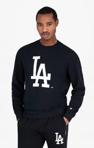 Champion Los Angeles MLB Sweatshirt Sweatshirts Herre Sort | 6394-BFUCH