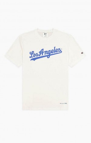 Champion Los Angeles MLB T-Shirt T Shirts Herre Hvide | 6304-NXZIC