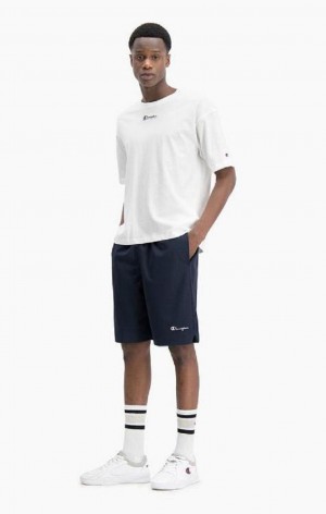 Champion Mesh Basketball Logo Shorts Shorts Herre Hvide | 8264-JXISY