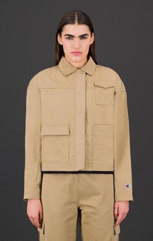 Champion Military Inspired Cropped Jacket Jakker Dame Lysebrune | 1679-YFHWC