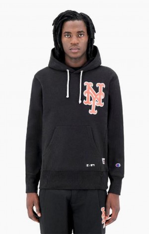 Champion New York MLB Hoodie Hættetrøje Herre Sort | 7824-EDJCO