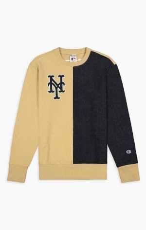 Champion New York MLB Sweatshirt Sweatshirts Herre Beige | 4257-TKFZG