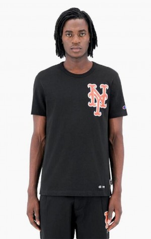 Champion New York MLB T-Shirt T Shirts Herre Sort | 4190-KHTZN