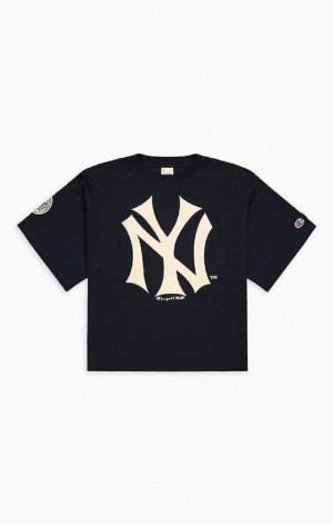 Champion New York T-Shirt T Shirts Dame Mørkeblå | 8903-NYTVC