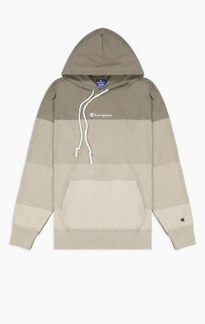 Champion Ombré Panelled Bomulds Jersey Hoodie Hættetrøje Herre Grøn | 0549-SXCOW