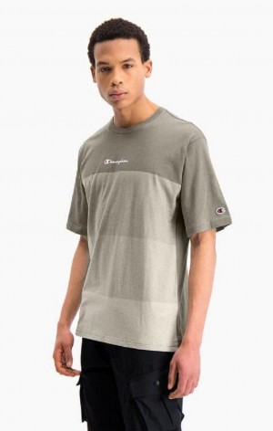 Champion Ombré Panelled T-Shirt T Shirts Herre Grøn | 4087-TIKYF