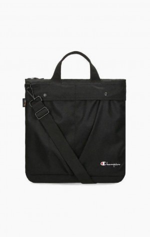 Champion Pocket Front Zip Tote Bag Tasker Dame Sort | 8495-BMSEX