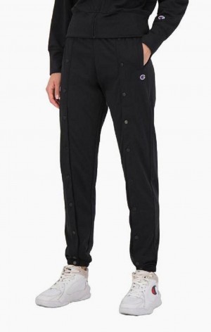 Champion Popper Front Track Pants Joggingbukser Dame Sort | 2837-UFJHX