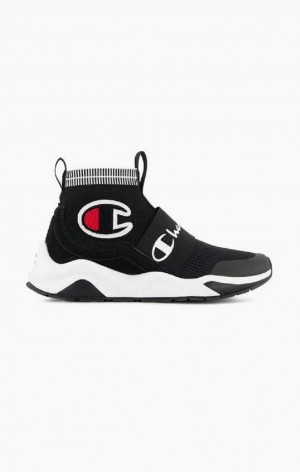 Champion Rally C Logo Sock Runner Trainers Sportssko Herre Sort | 7841-AXPDY