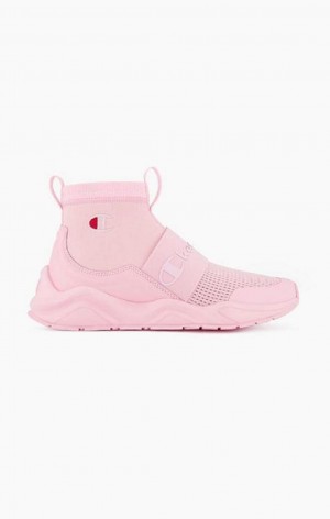 Champion Rally C Sock Runner Trainers Sportssko Dame Lyserød | 7628-JINPF