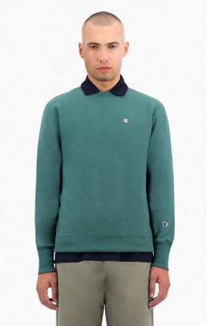 Champion Reverse Weave Sweatshirt Sweatshirts Herre Grøn | 8725-VRLFB