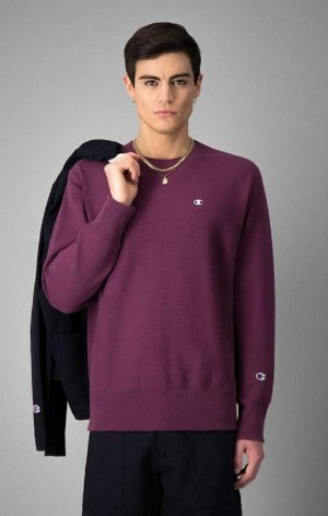 Champion Reverse Weave Sweatshirt Sweatshirts Herre Bordeaux | 8673-WMNTX