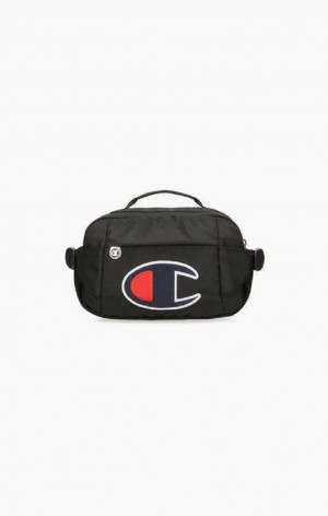 Champion Satin C Logo Patch Utility Belt Bag Tasker Herre Sort | 8435-WFPRJ