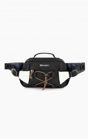 Champion Script Logo Coated Explorer Belt Bag Tasker Herre Sort | 9350-RQBZP