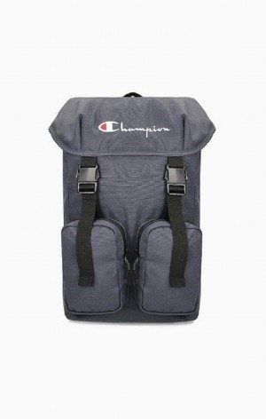 Champion Script Logo Přezkou Front Backpack Tasker Herre Mørketurkis | 1094-LETPU