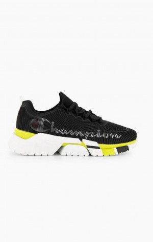 Champion Script Logo Recycled Mesh Trainers Sportssko Dame Sort | 8543-ESZKT