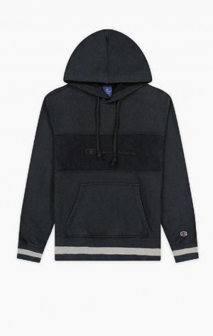 Champion Script Logo Reverse Weave Hoodie Hættetrøje Herre Sort | 6485-SCEGI