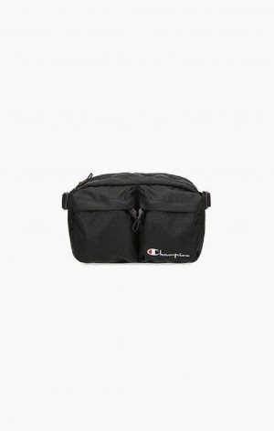 Champion Script Logo Zip Belt Bag Tasker Herre Sort | 5137-MWKVH