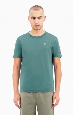 Champion Small C Logo T-Shirt T Shirts Herre Grøn | 2348-OMRLS