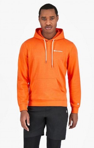 Champion Small Script Logo Hoodie Hættetrøje Herre Orange | 5280-YRXMI