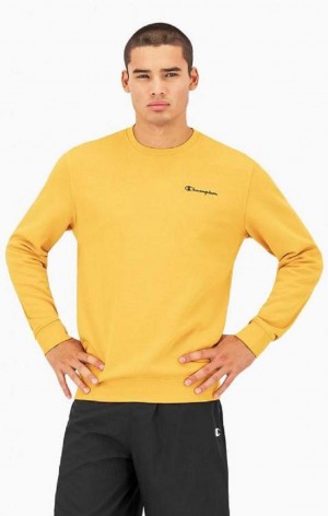 Champion Small Script Logo Sweatshirt Sweatshirts Herre Orange | 4691-VJNRA