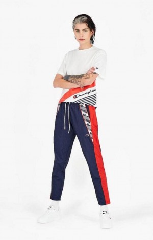 Champion Stripe Logo Tape Insert Cigarette Pants Joggingbukser Dame Mørketurkis | 1203-MIPLJ