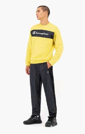 Champion Tonal Script Logo Nylon Track Pants Joggingbukser Herre Sort | 7826-TGEJB