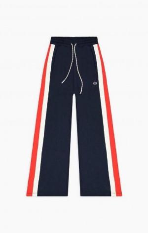 Champion Tri-Colour Brede Leg Pants Joggingbukser Dame Mørkeblå | 9063-ILGMU